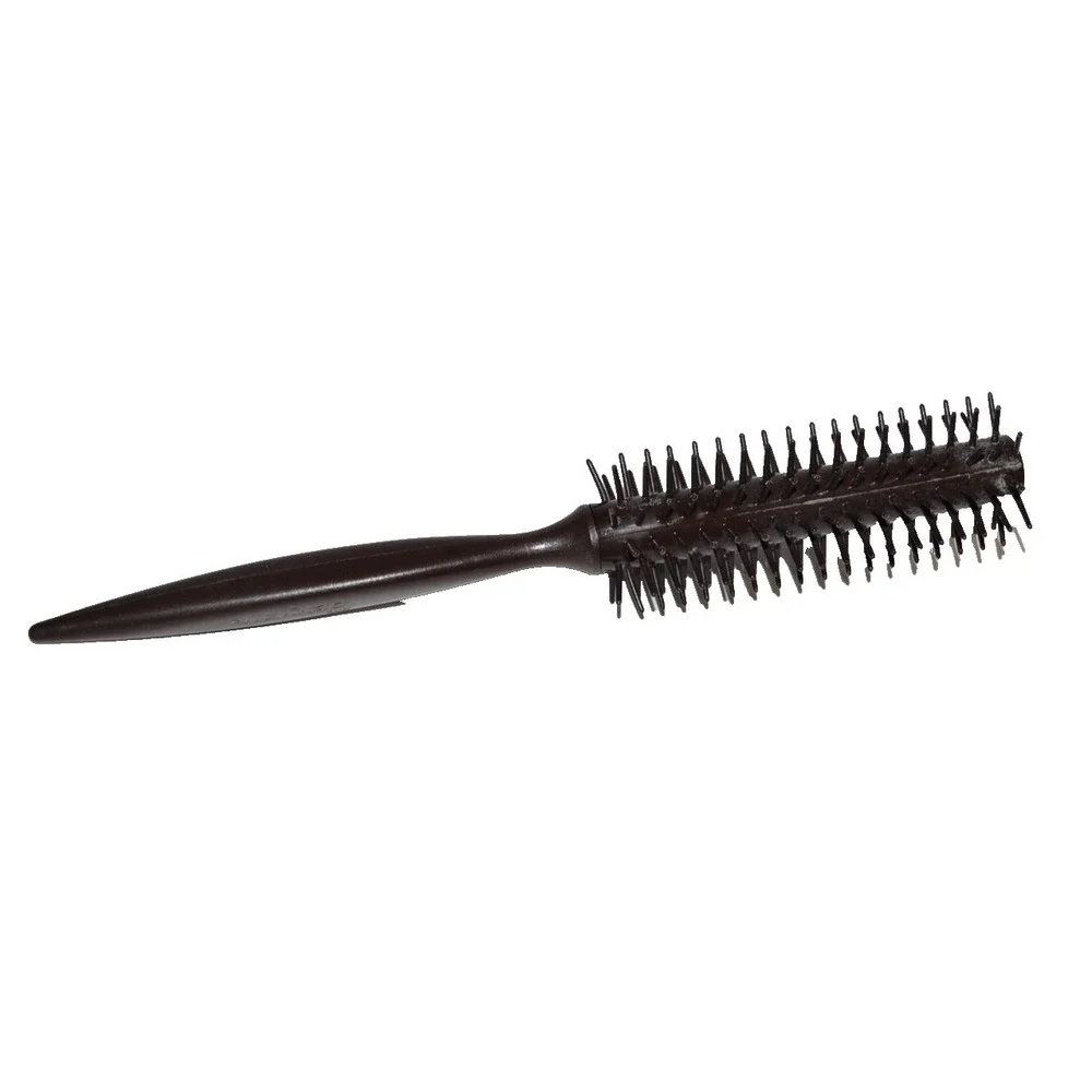 Vtg Denman Styling Brush Round Plastic Bristles Wood Tone for Thin Fine Hair